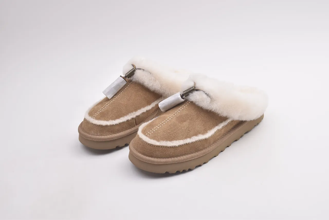 UGG Tasman Tan Shearling-Lined Suede Slipper