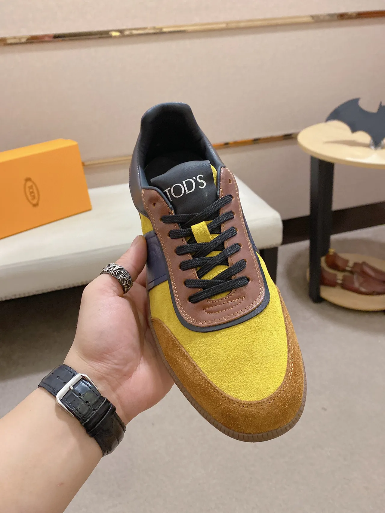 Tod's Color-Blocked Suede and Leather Lifestyle Sneaker