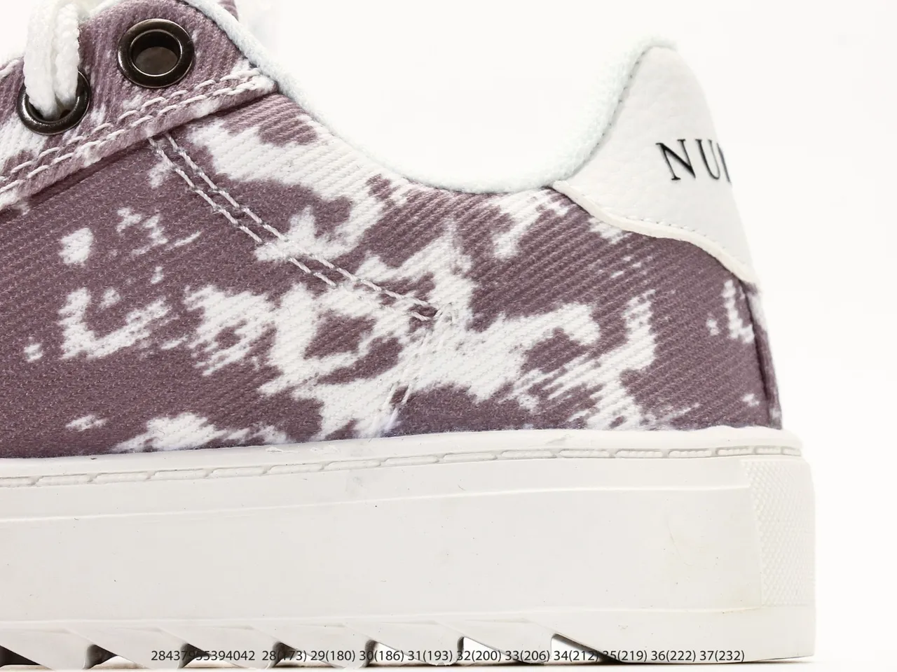 Purple and White Abstract Print Platform Sneakers