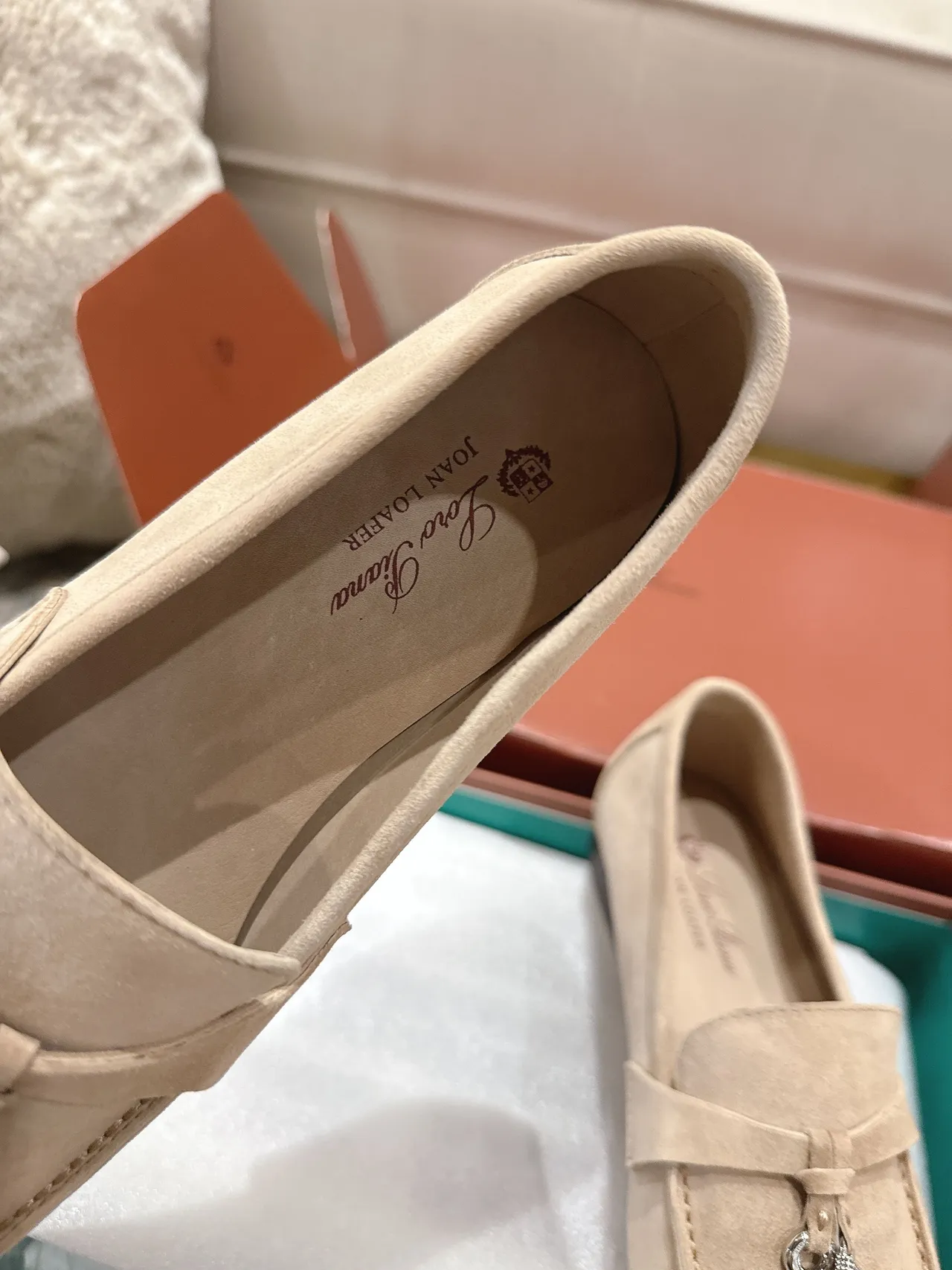Loro Piana Summer Walk Beige Suede Tassel-Tie Loafers