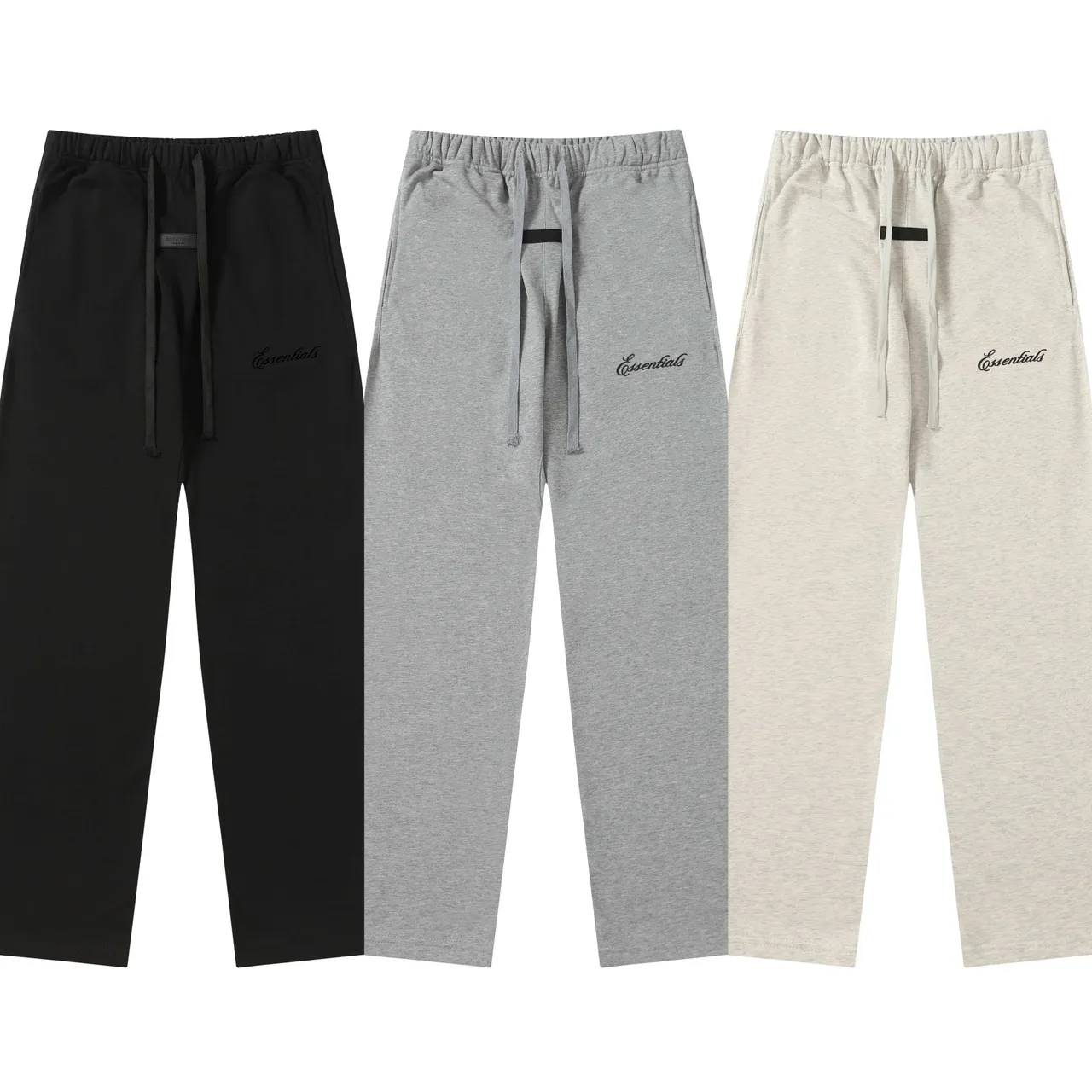 Fear of God Essentials Gray Black Oversized Fit Minimalist Embroidery Hoodie