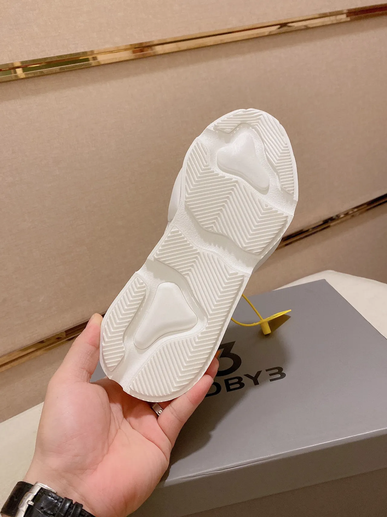 Yohji Yamamoto Sculpted Sole White and Blue Mesh Sneaker