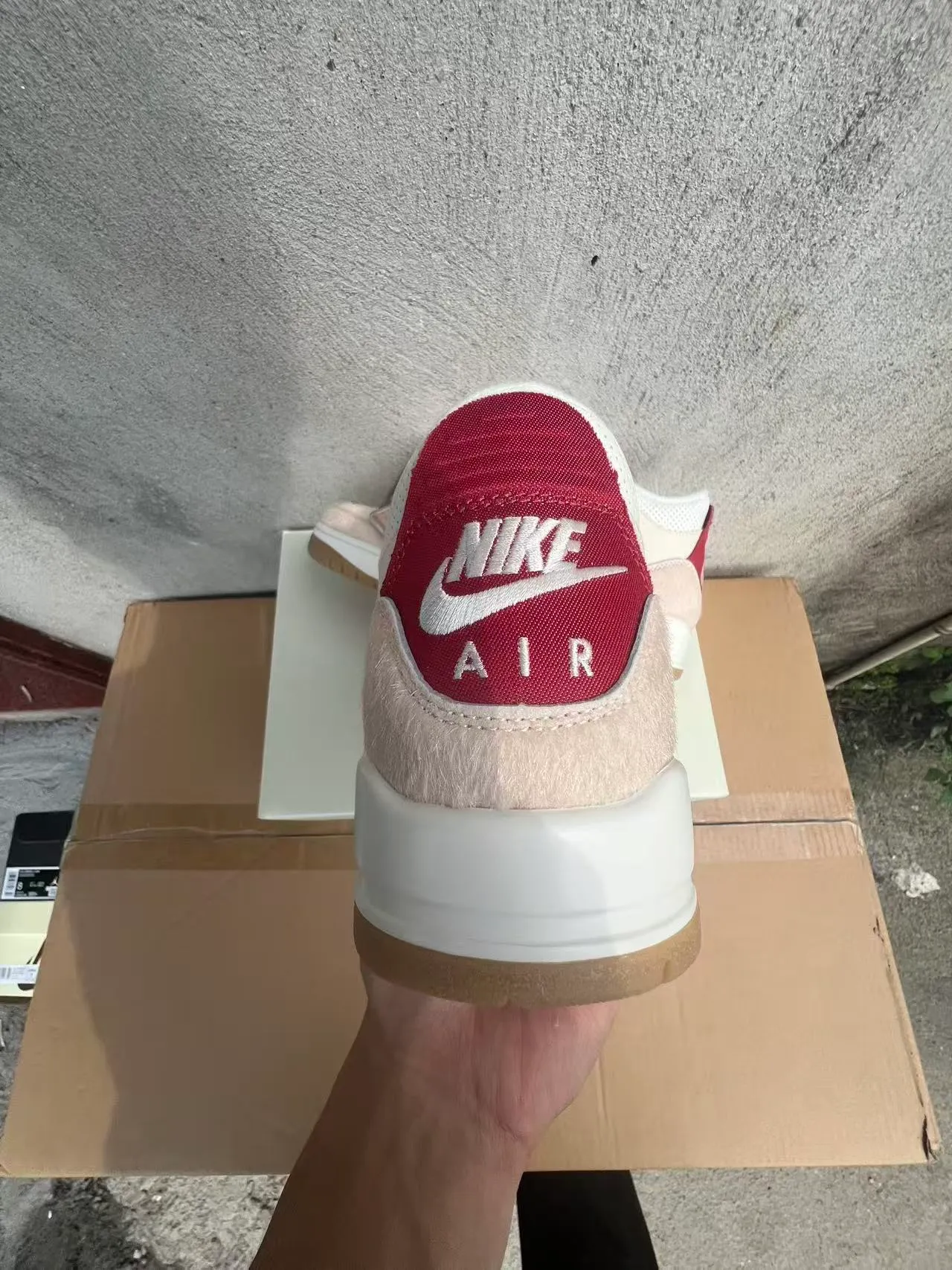 Levi's Beige Red High-Top Canvas-Suede Hybrid Upper Sneakers