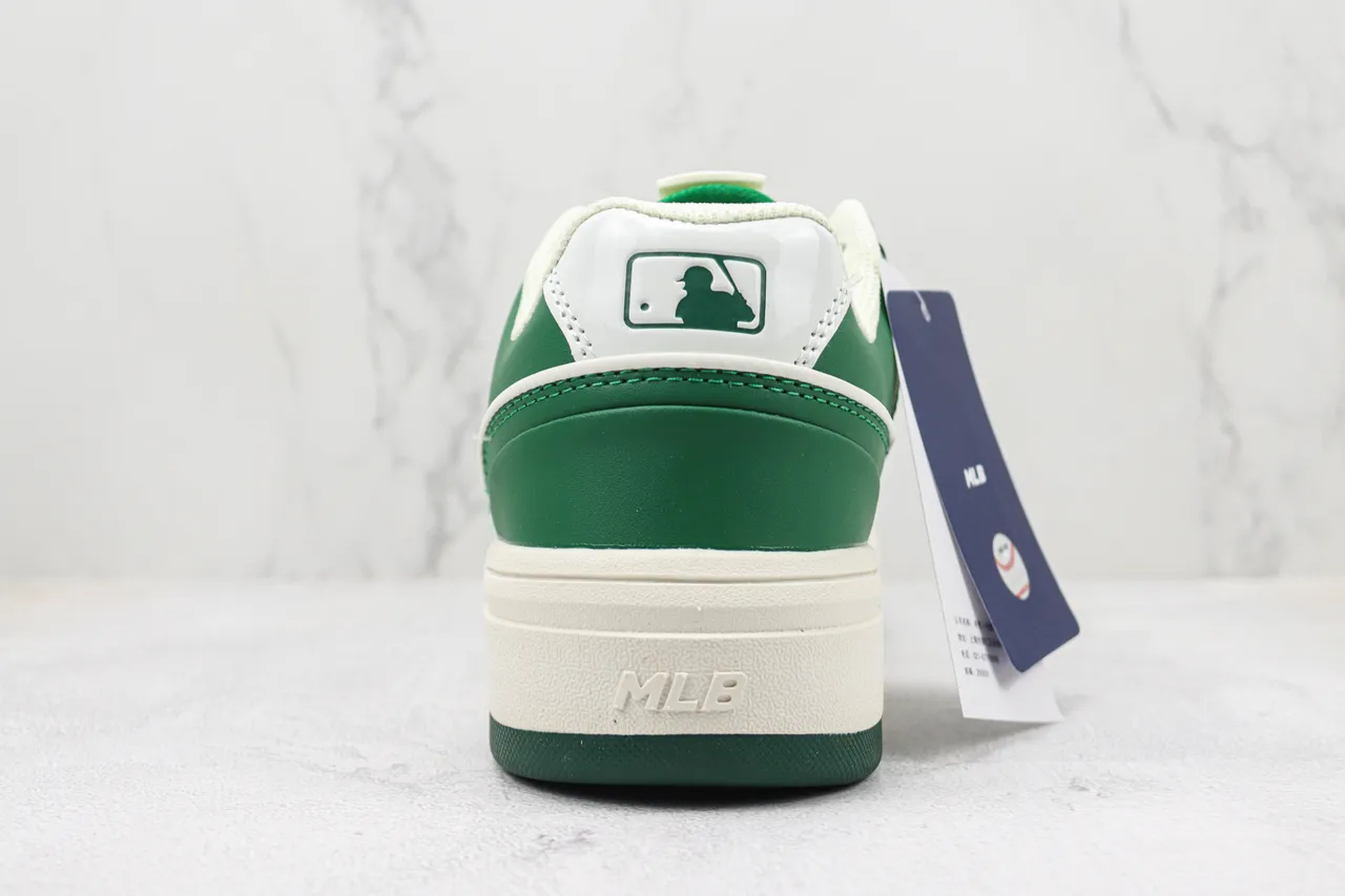 New Era Green White Platform Sole Leather-Paneled Upper Lifestyle Sneakers