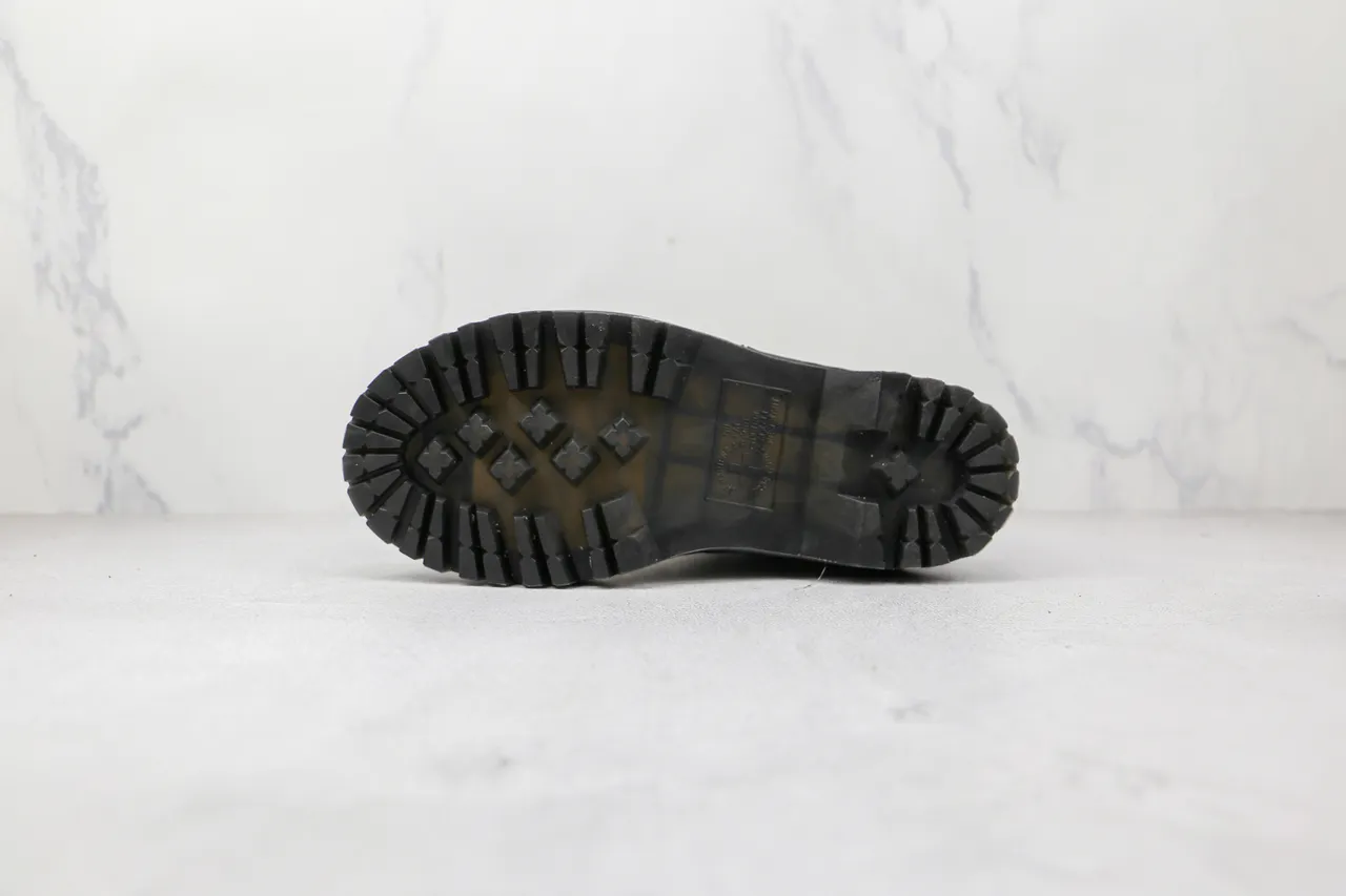 Dr. Martens Black Yellow Leather Contrast Stitching Martin Boots