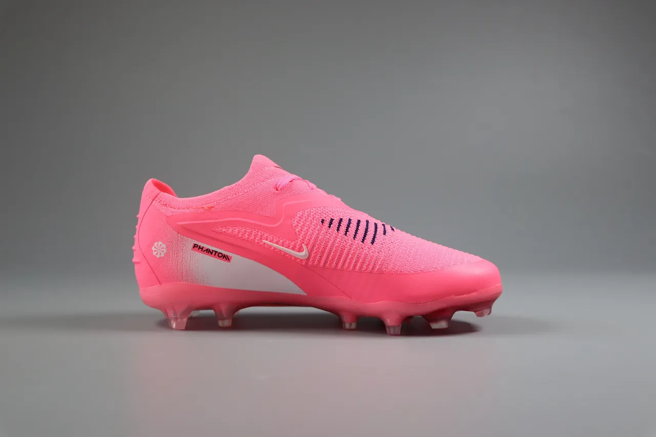 Nike Pink Green Low-Cut Synthetic Overlay Cage Artificial-Grass Soccer Shoes