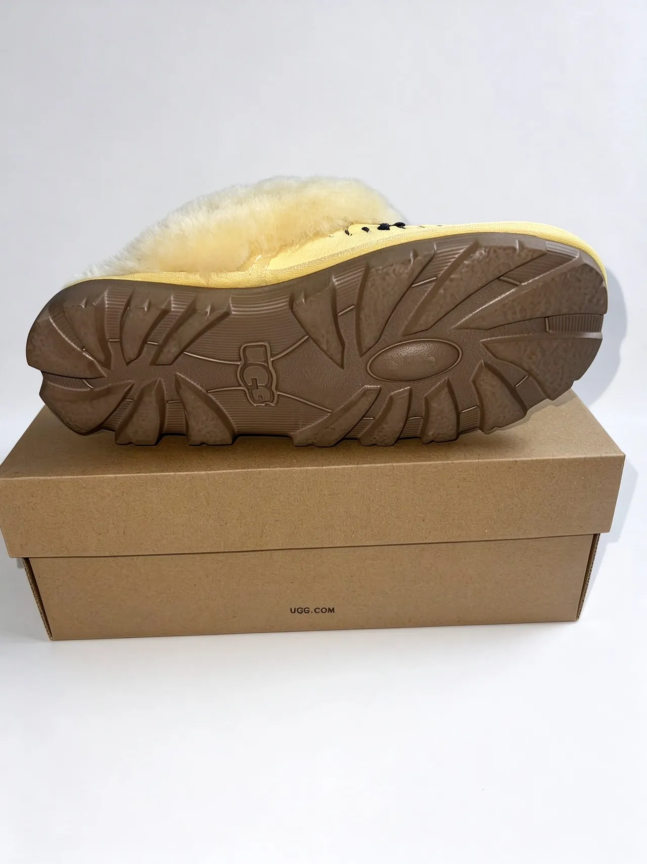 UGG Tasman Pale Yellow Shearling-Lined Slippers