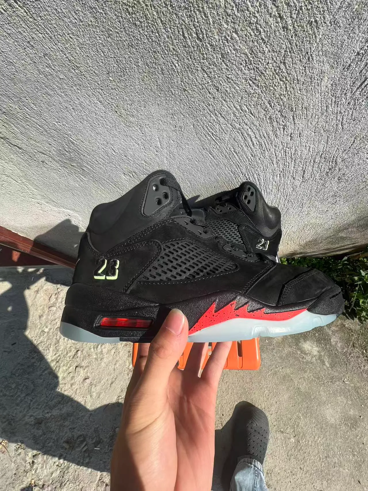 Air Jordan 5 Black Red Flame Basketball Shoes