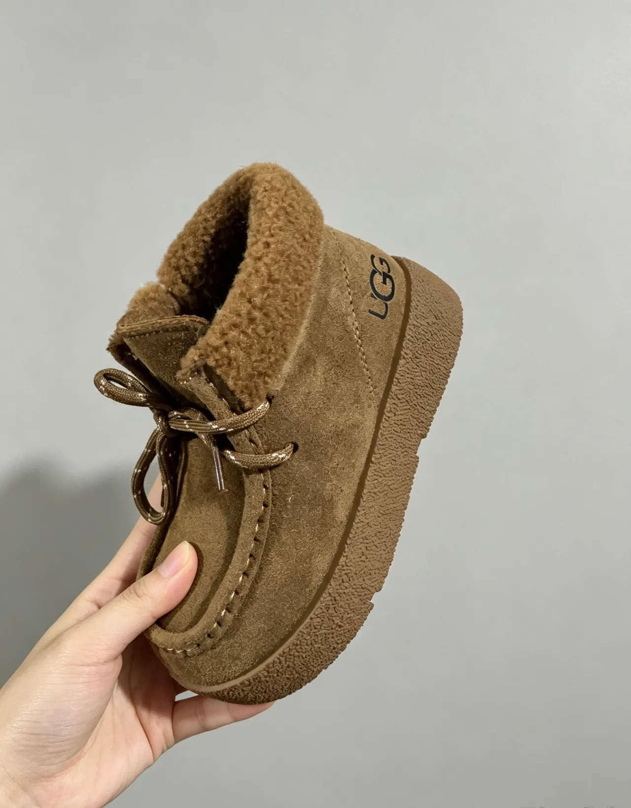 UGG Platform Shearling-Lined Suede Ankle Snow Boots