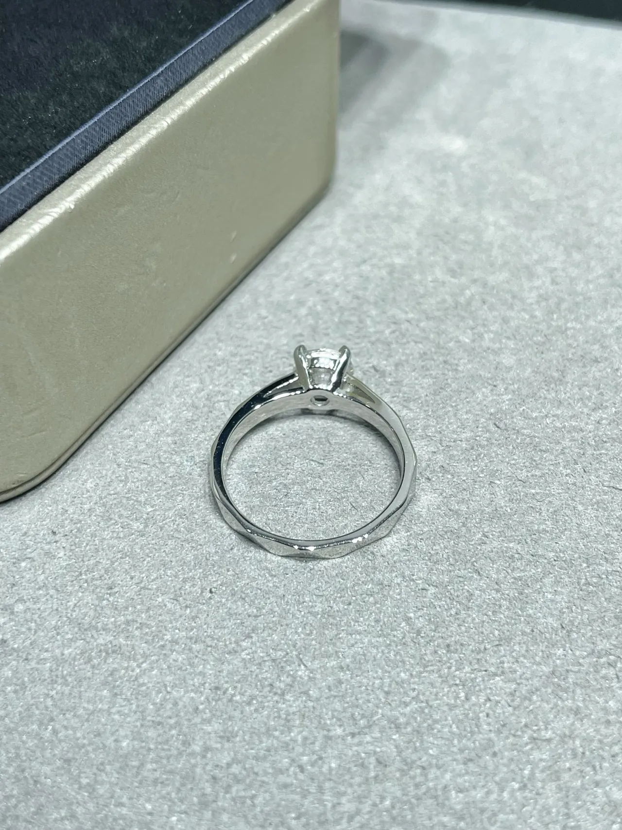 Silver Solitaire Round Brilliant-Cut Ring
