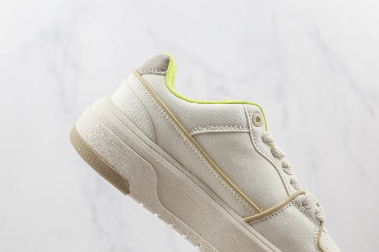 New Era MLB Lifestyle Sneaker White Yellow Low-Top Platform Leather-Textured Upper Lifestyle Sneakers