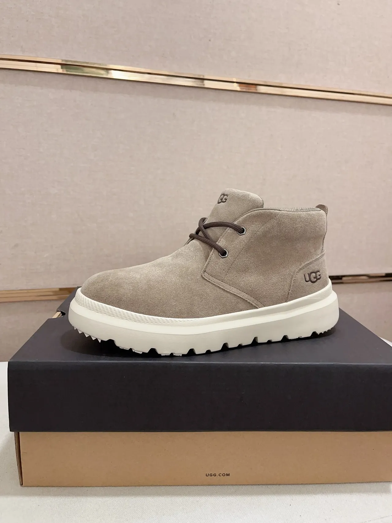 UGG Suede Platform Lace-Up Ankle Boot