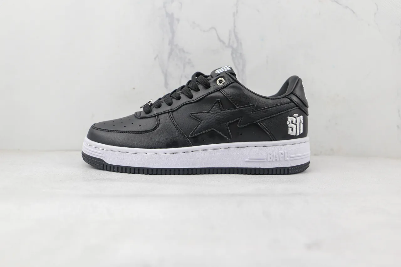 A Bathing Ape BAPE STA Black and White Lifestyle Sneakers