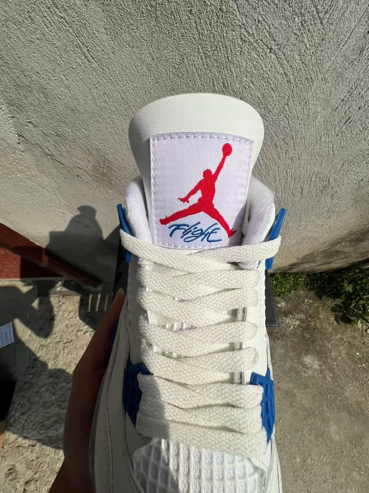 Air Jordan 4 White Royal Blue Speckled Midsole Basketball Shoes