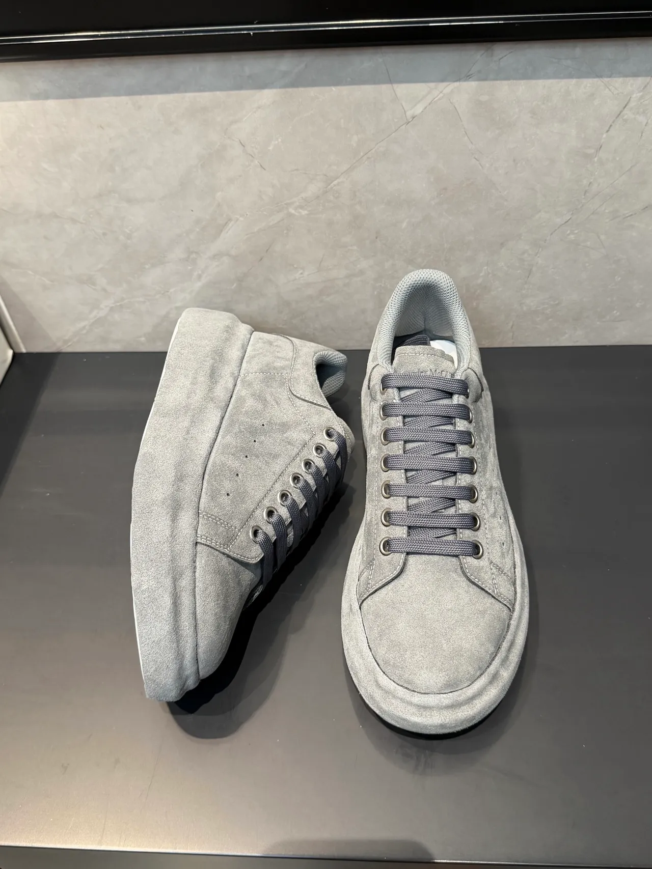 Alexander McQueen Oversized Sneaker Gray Suede Lifestyle Sneakers
