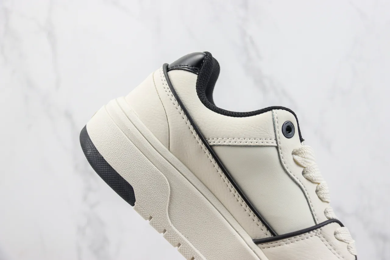 New Era Beige Black Platform Sole Interlocking NY Logo Lifestyle Sneakers