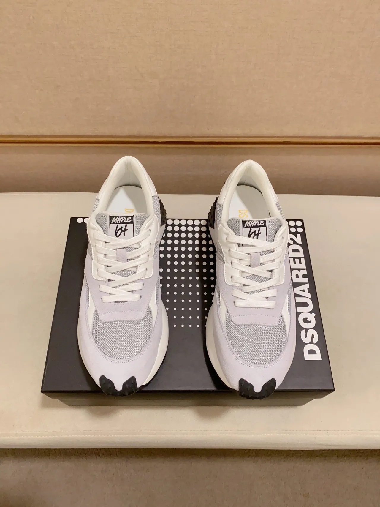 Dsquared2 ICON Light Gray and White Chunky Sneakers