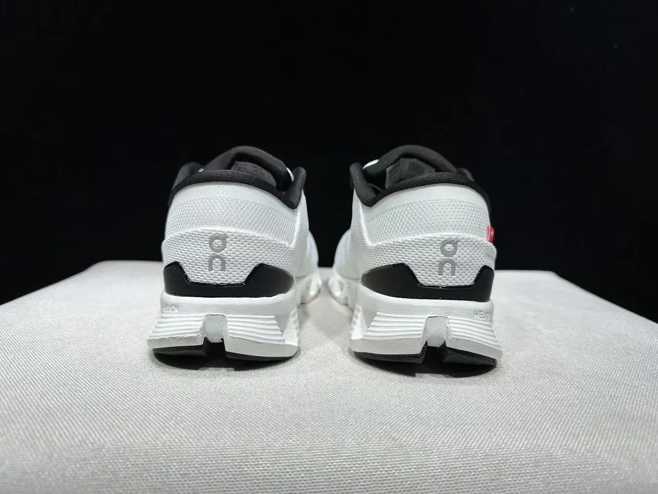 On Cloudmonster White Black Running Shoes