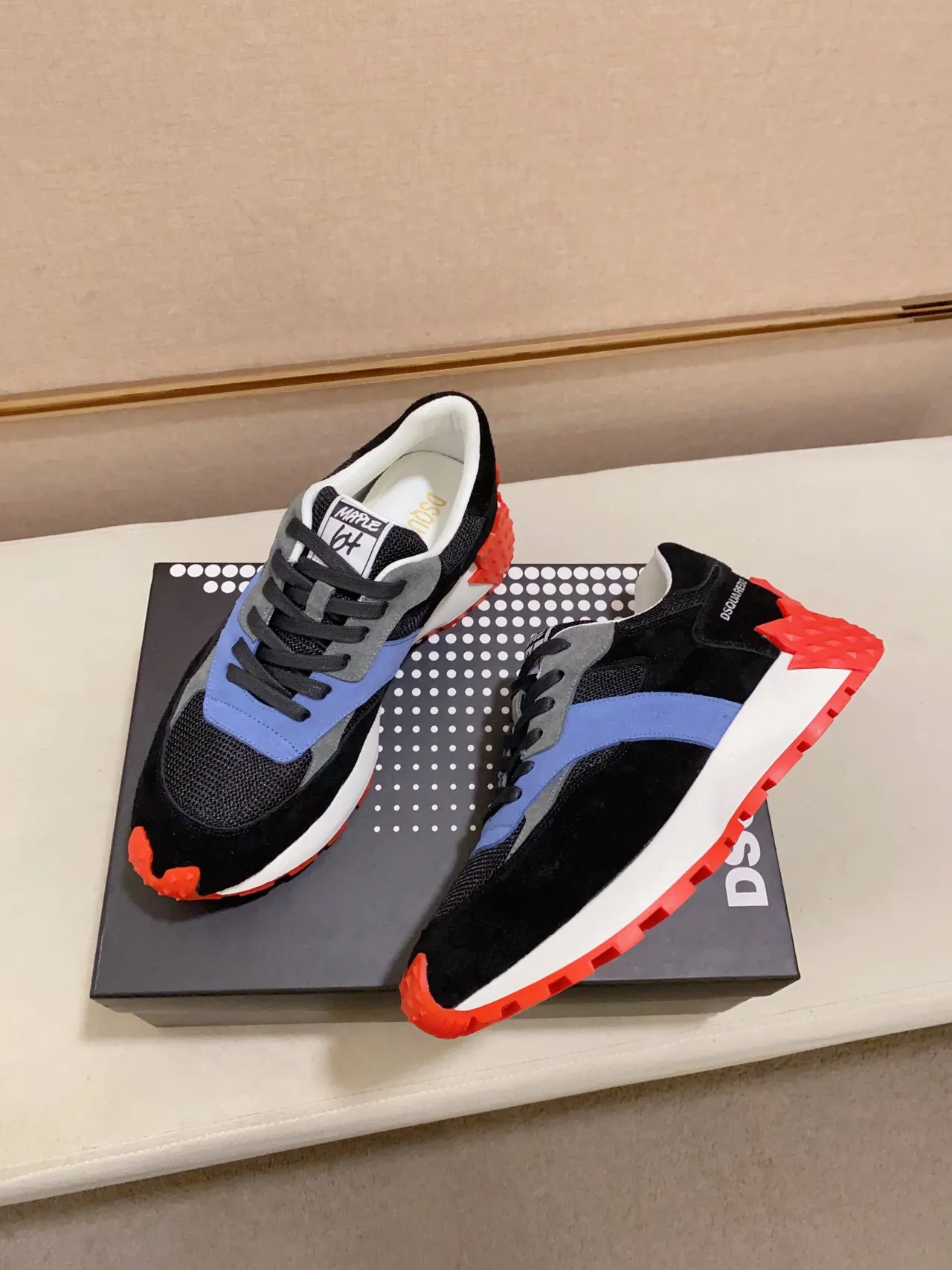 Dsquared2 ICON Black Blue Red Chunky Sneakers