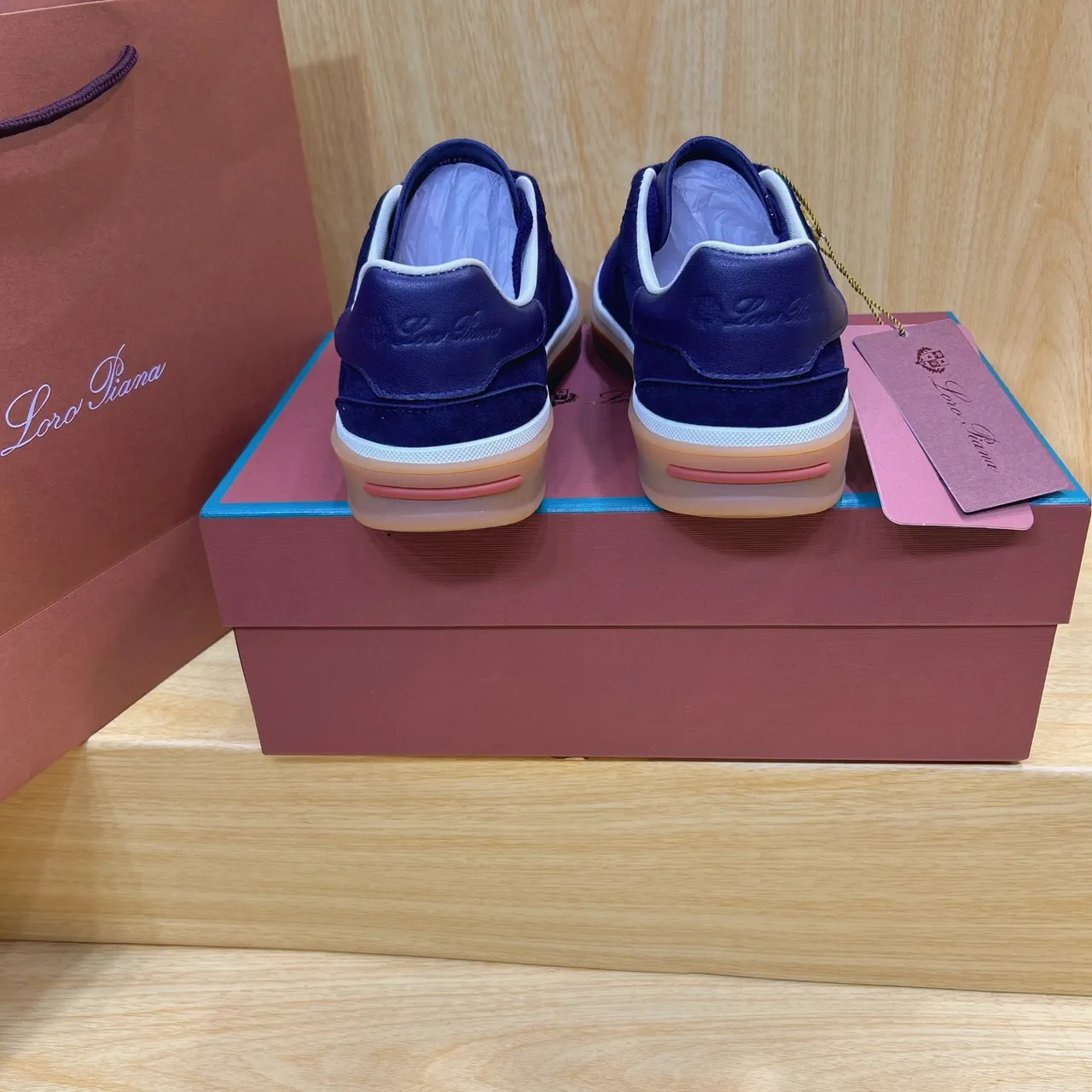 Loro Piana Navy Suede Gum Sole Lifestyle Sneakers