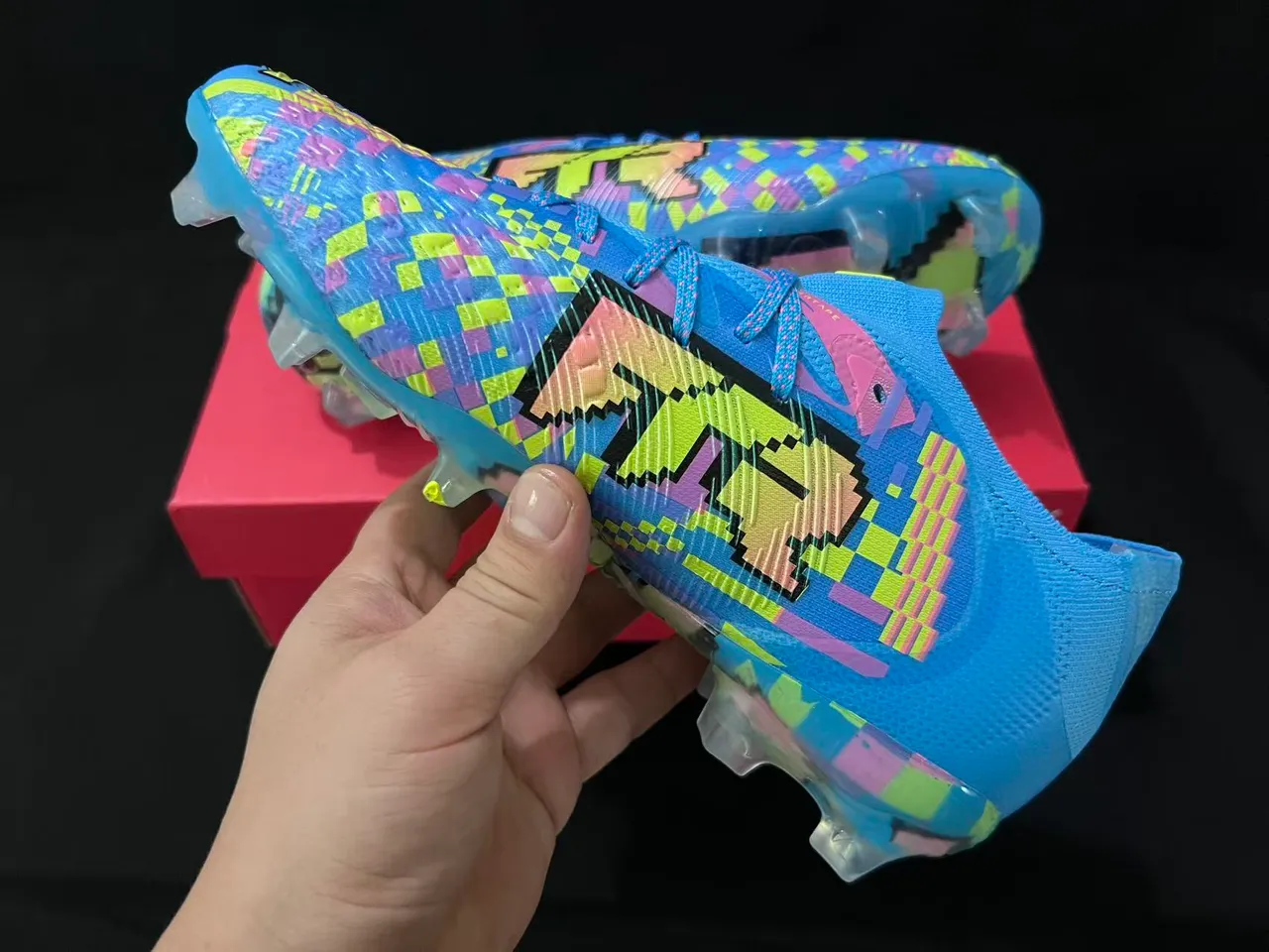 Puma Future Z Pixel Art Bright Blue Multicolor Firm-Ground Soccer Shoes