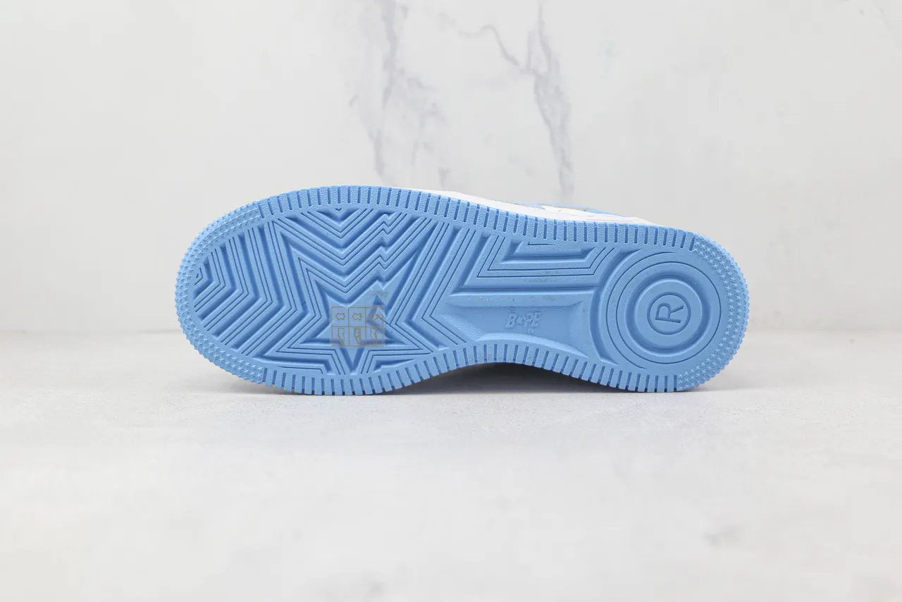 A Bathing Ape BAPE STA Light Blue Patent Leather Lifestyle Sneakers