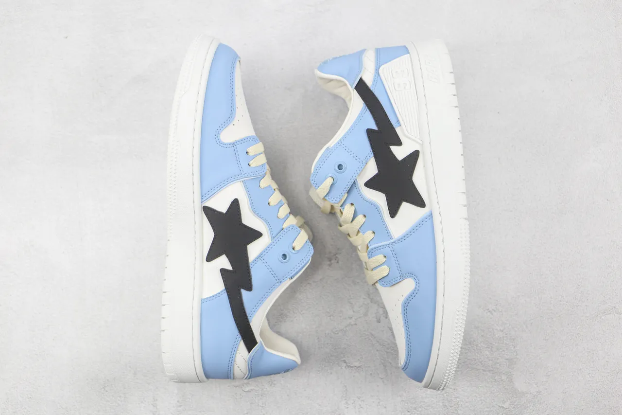 A Bathing Ape BAPE STA Light Blue and White Lifestyle Sneakers