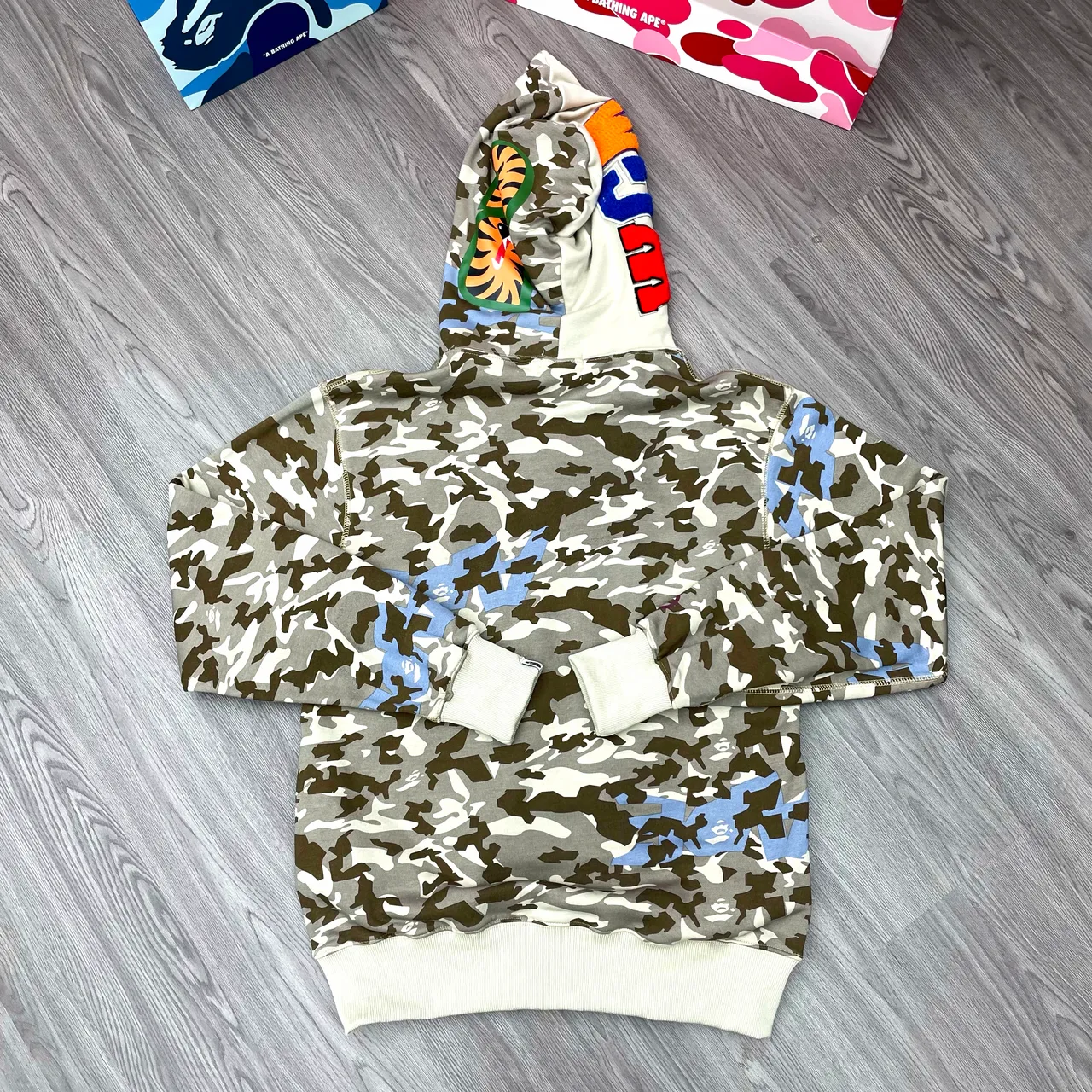 A Bathing Ape Beige Multicolor Full-Zip ABC Camo Jacket