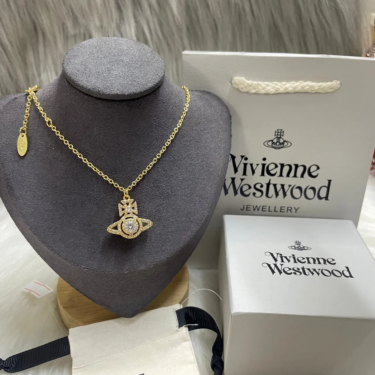 Vivienne Westwood Orb Crystal Pendant Necklace