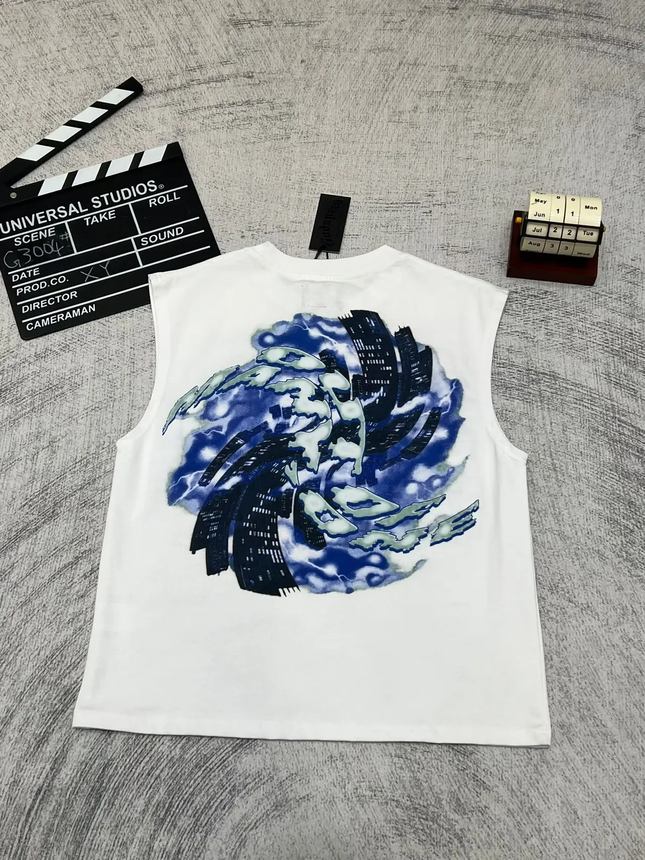 Graphic-Print Sleeveless Crew-Neck Vest Top