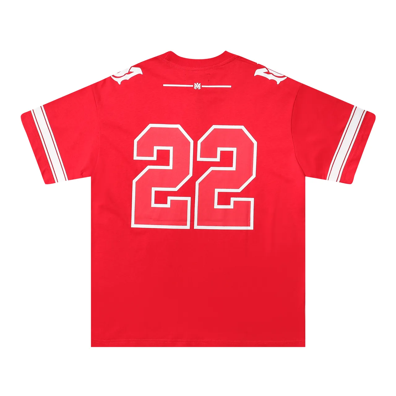 Amiri Red White Oversized Fit Athletic Stripe Sleeves Jersey
