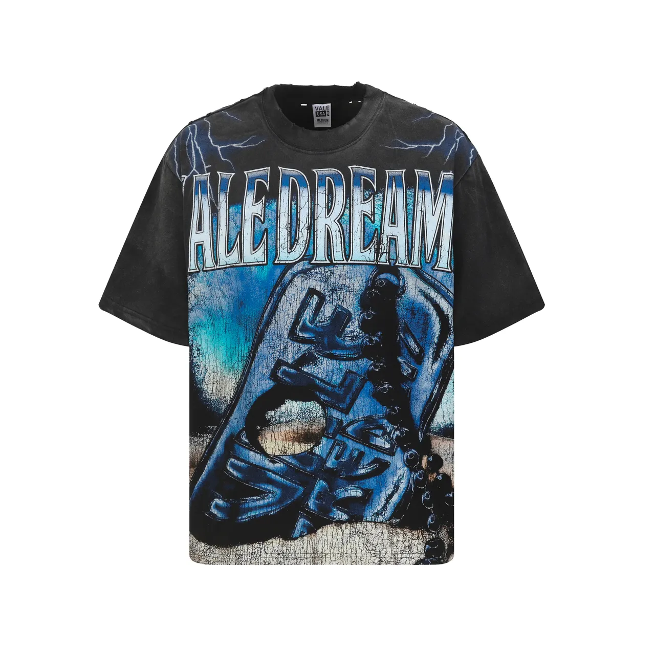 Vale Forever Vale Dream Distressed Graphic Oversized T-Shirt