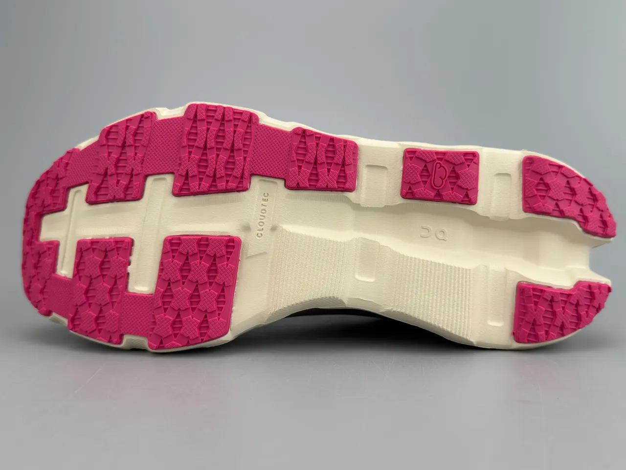 On Pink Red Engineered Mesh Upper Open Hexagonal CloudTec Midsole Running Shoes