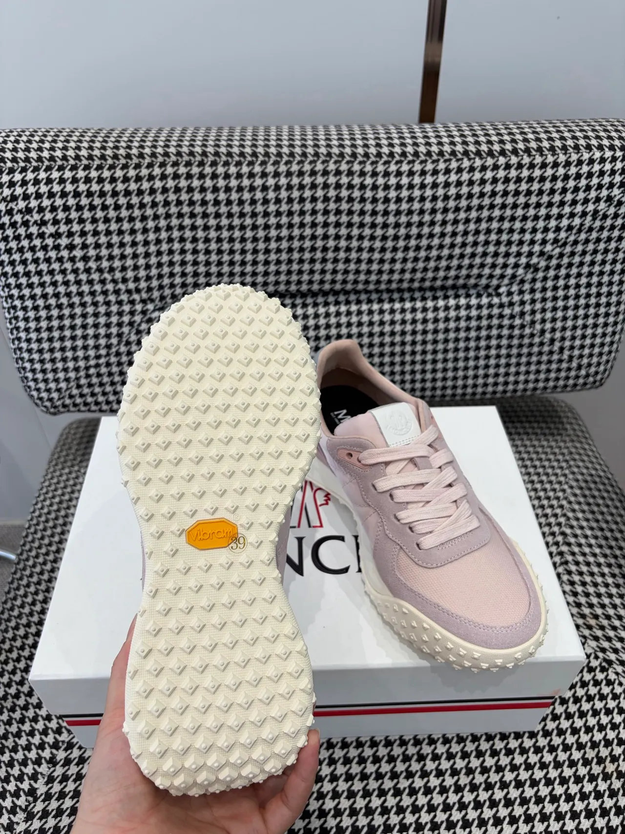 Moncler Lifestyle Sneaker Dusty Pink Suede and Textile Low-Top Sneakers