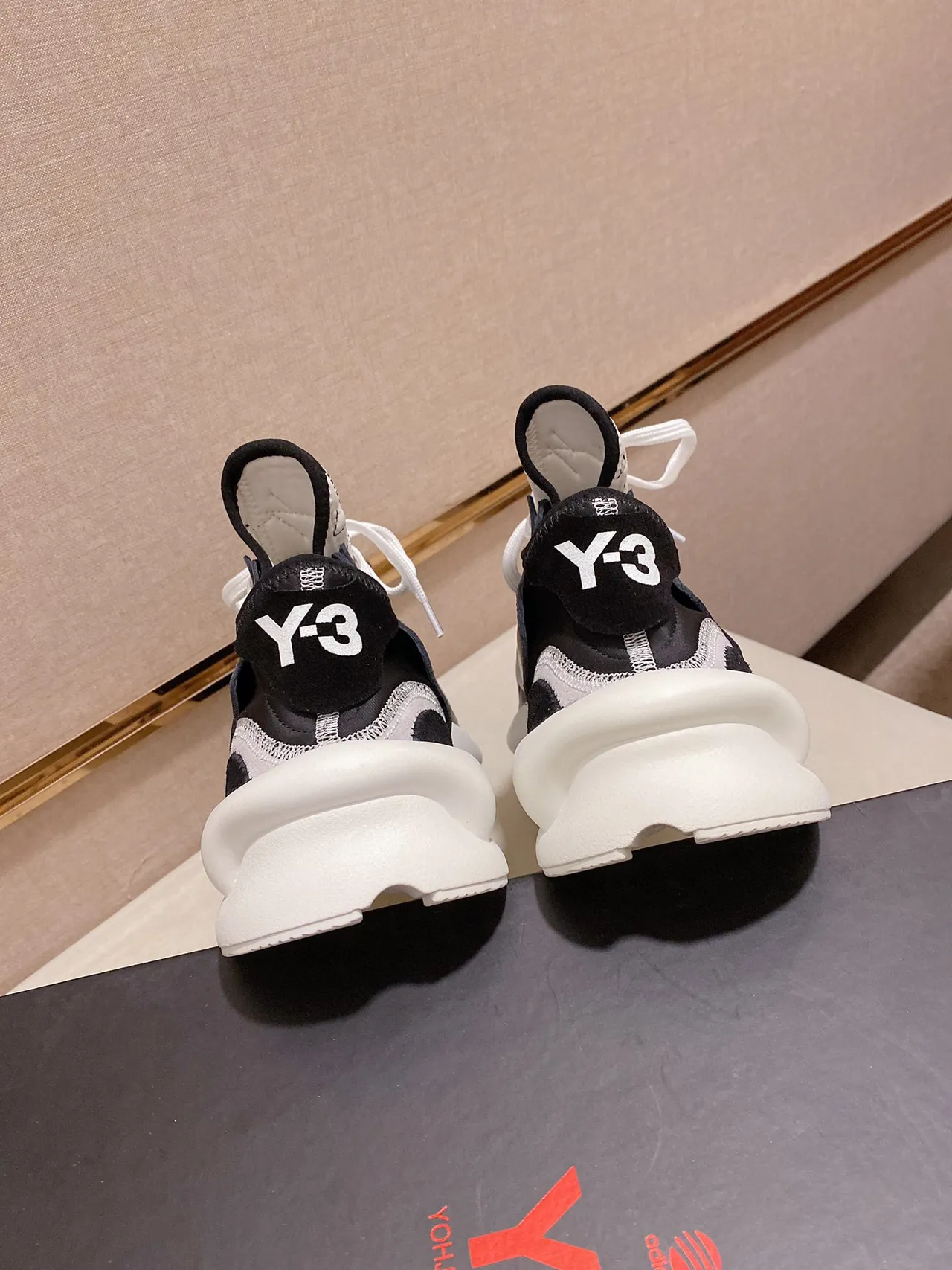 Y-3 Kaiwa Black and White Lifestyle Sneakers