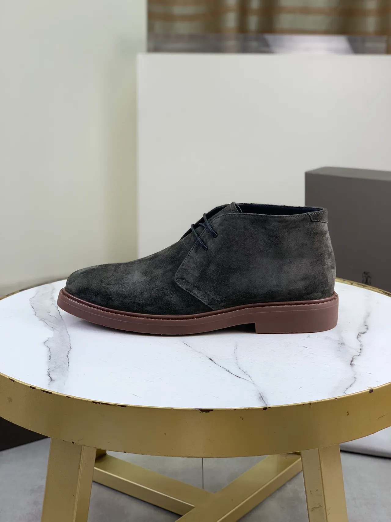 Gray Suede Chukka Ankle Boots