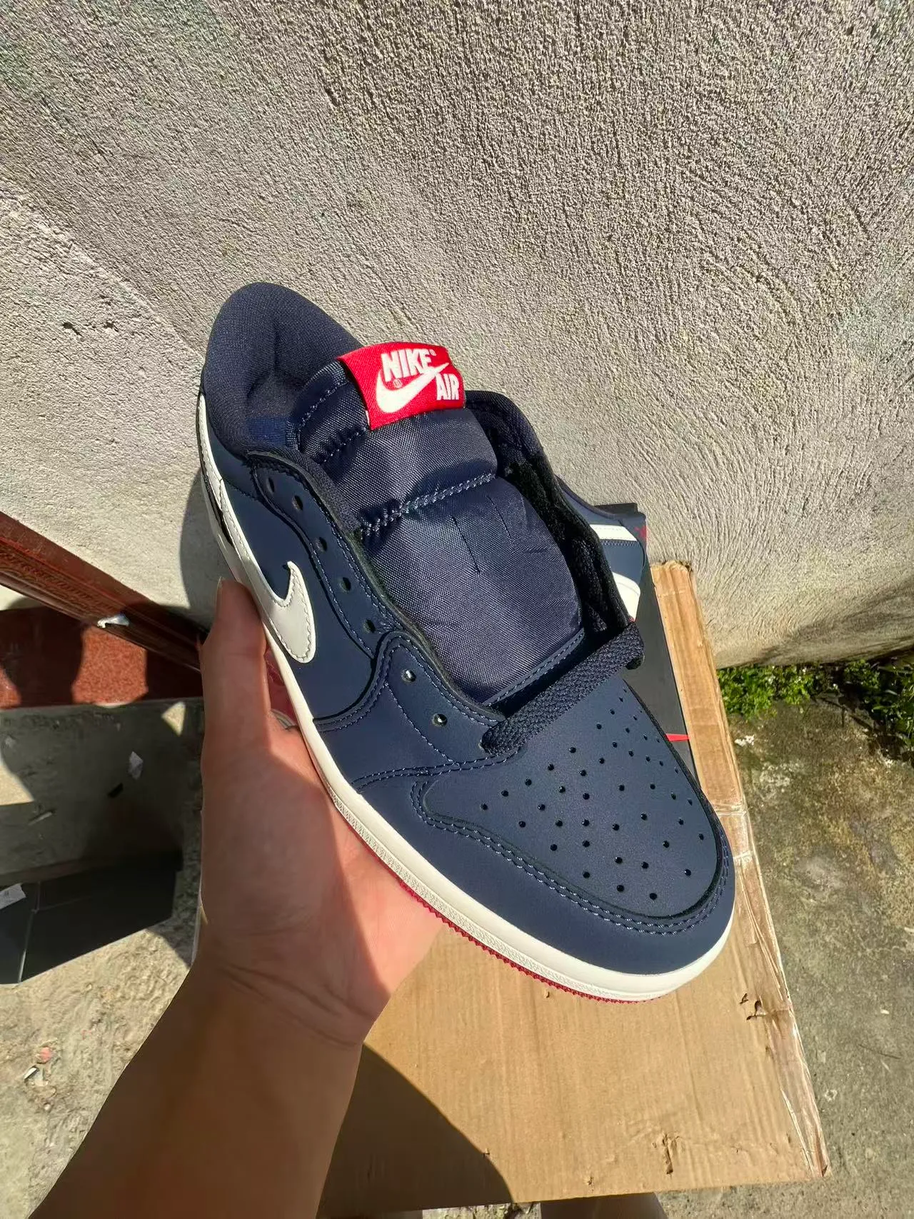 Nike Air Jordan 1 Low Navy White Red Lifestyle Sneakers