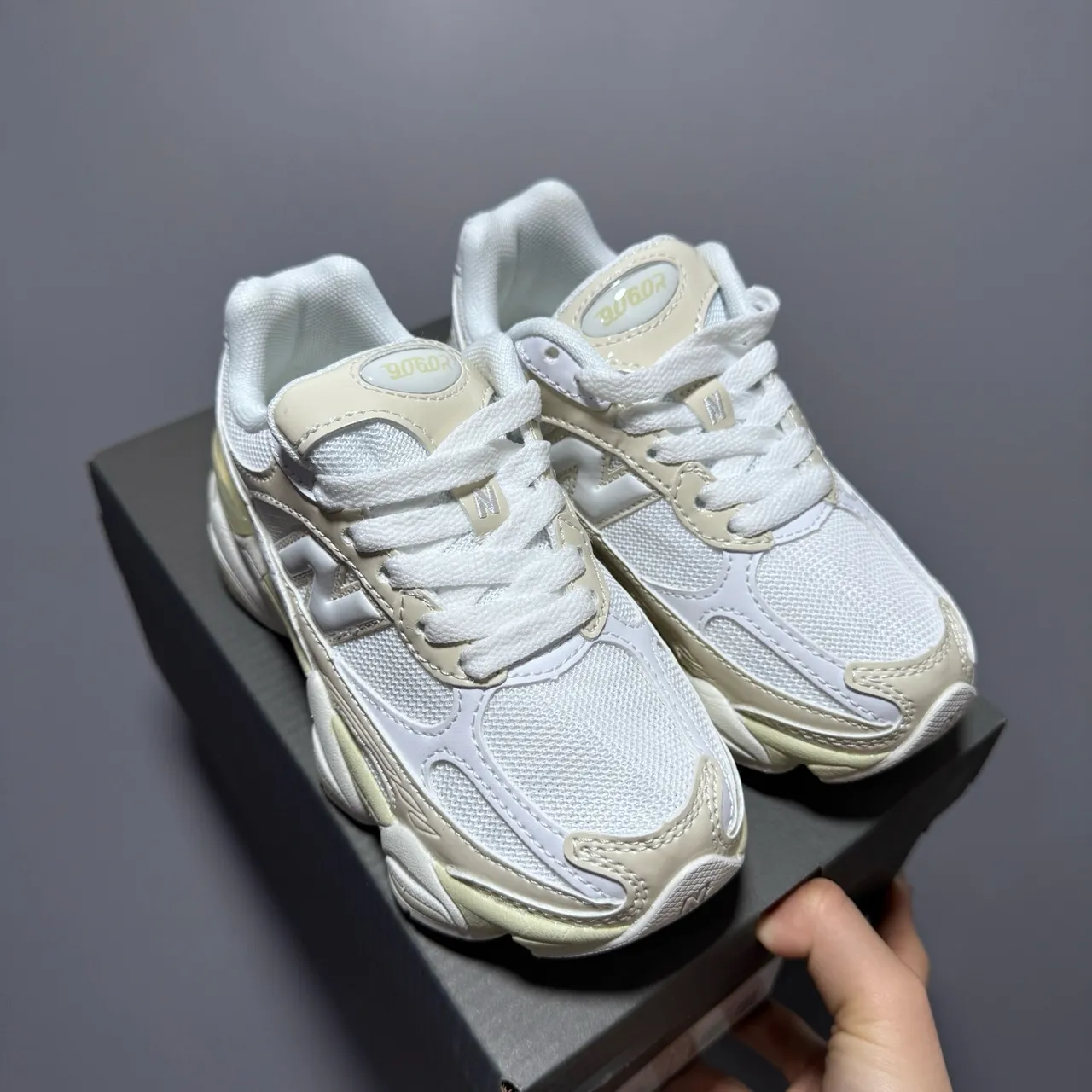 New Balance 9060 Black Glossy Chunky Sneakers