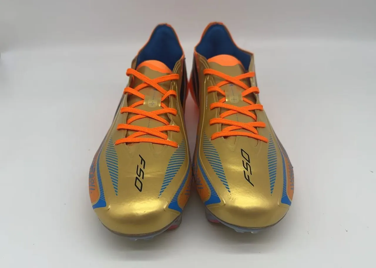 Adidas F50 Sprintweb Metallic Gold Orange Firm-Ground Soccer Shoes