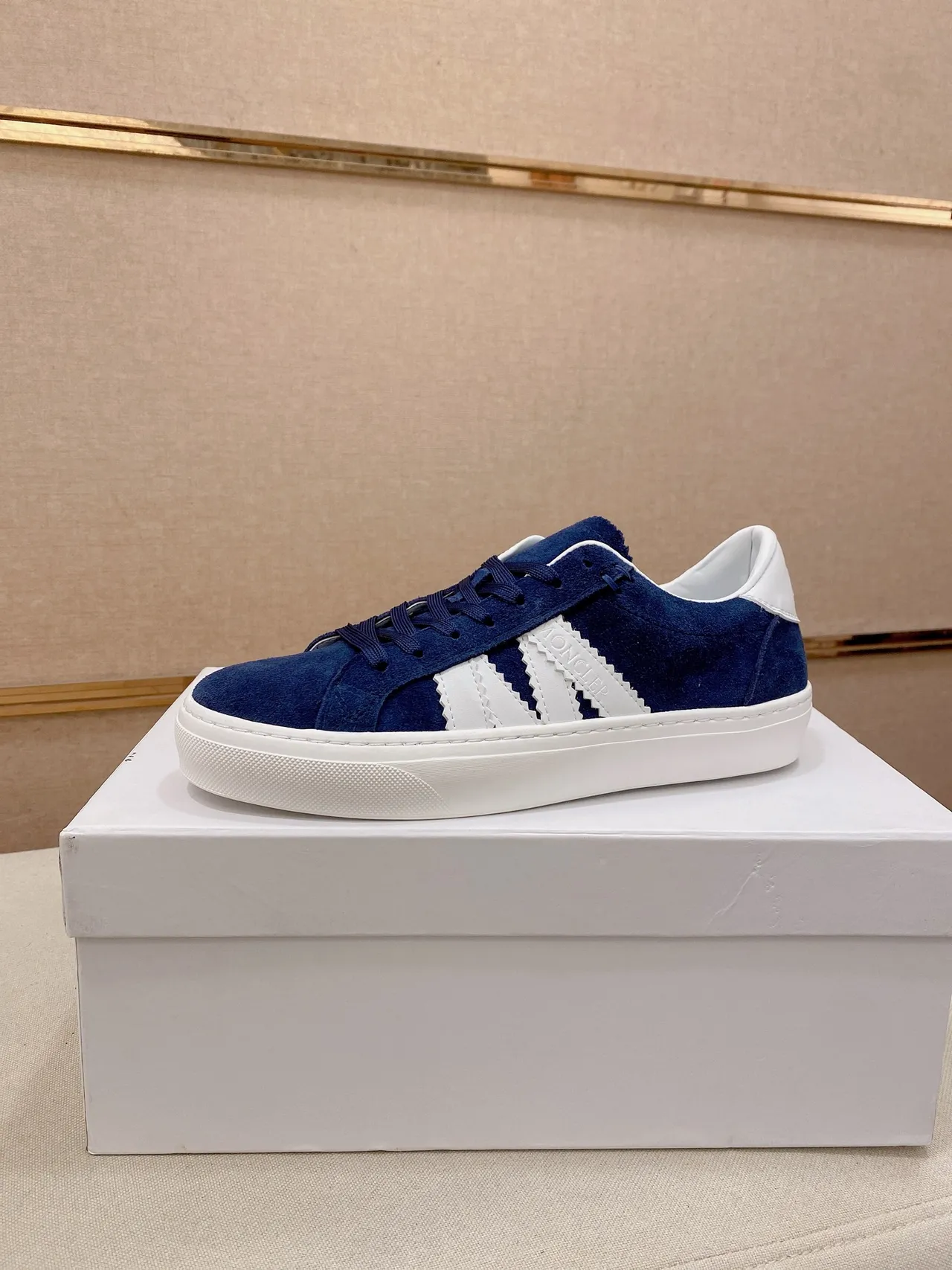 Adidas Samba-Style Navy and White Suede Lifestyle Sneakers