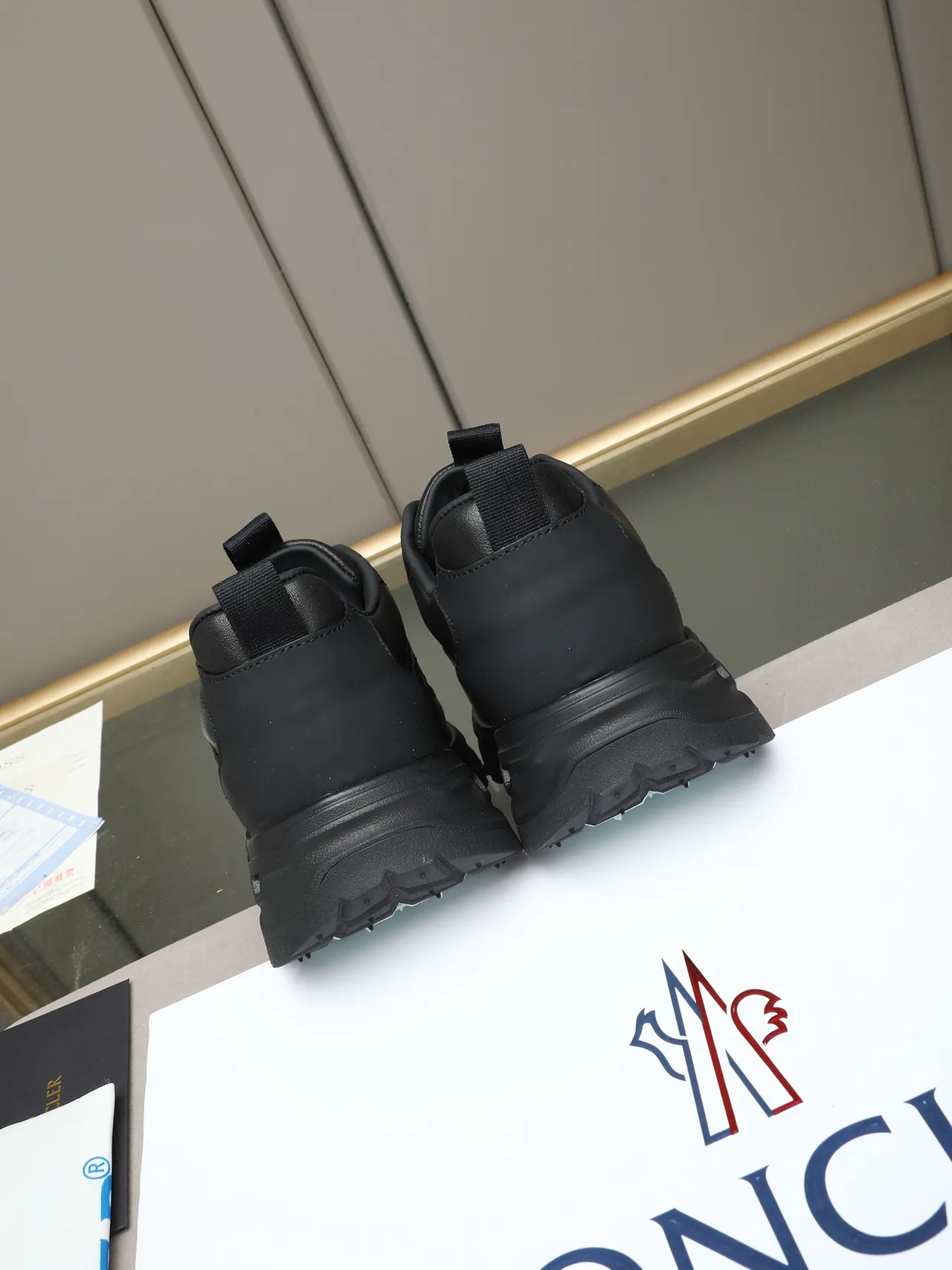 Moncler Black Leather Lifestyle Sneaker