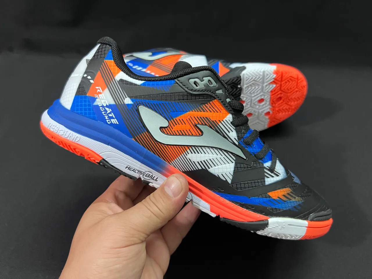 Joma Rebound Multicolor Black Geometric Color-Blocked Upper Synthetic Mesh And TPU Overlays Sneakers