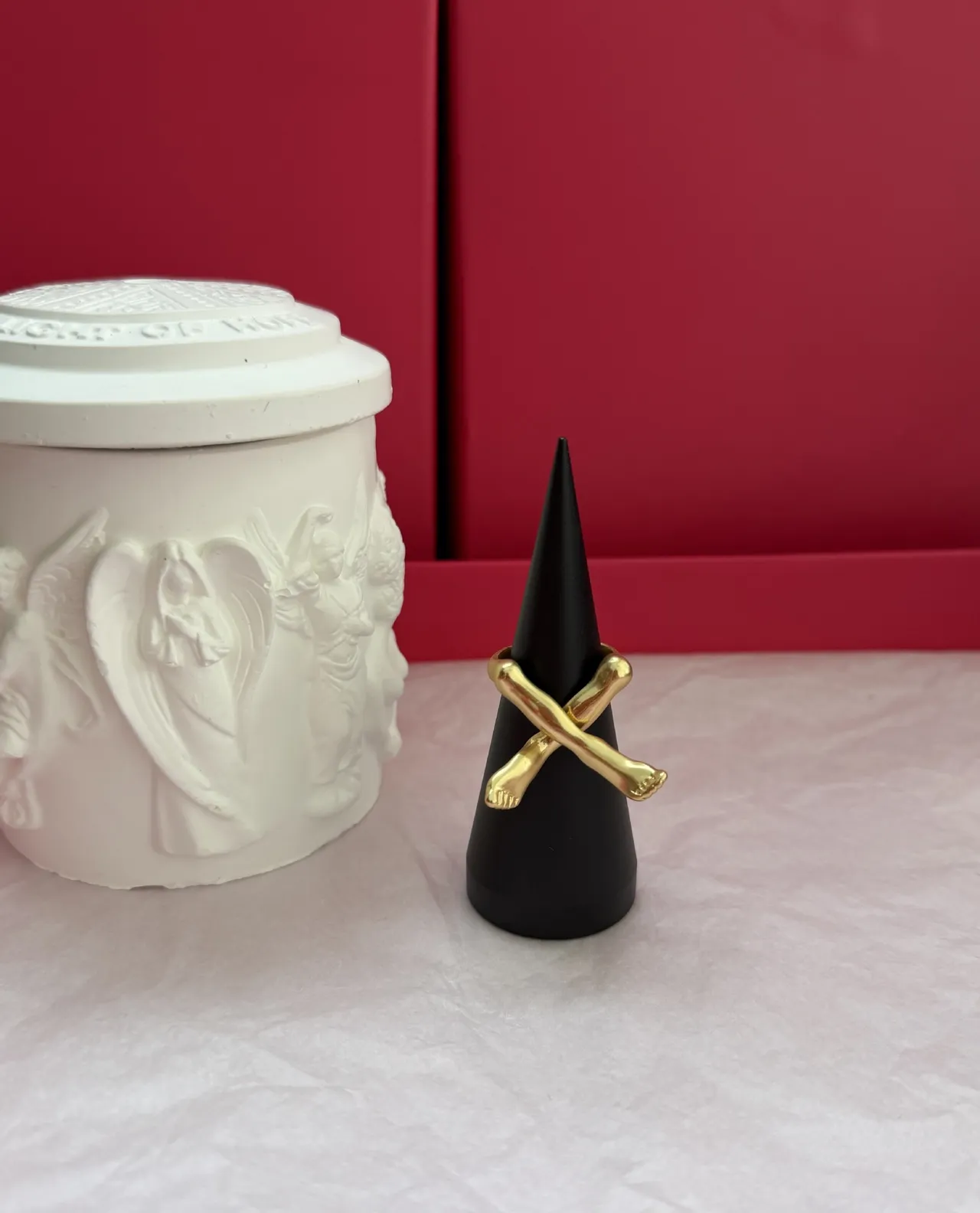 Gold-Tone Hand and Foot Sculptural Rings