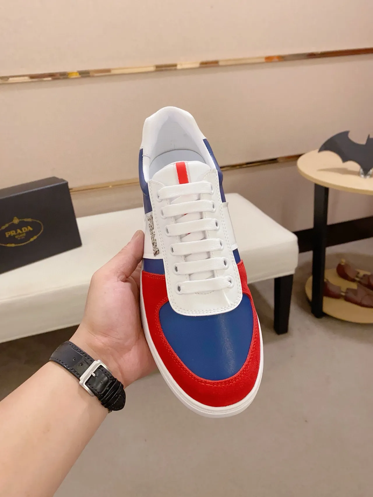 Prada Color-Blocked Panelled Low-Top Lifestyle Sneakers