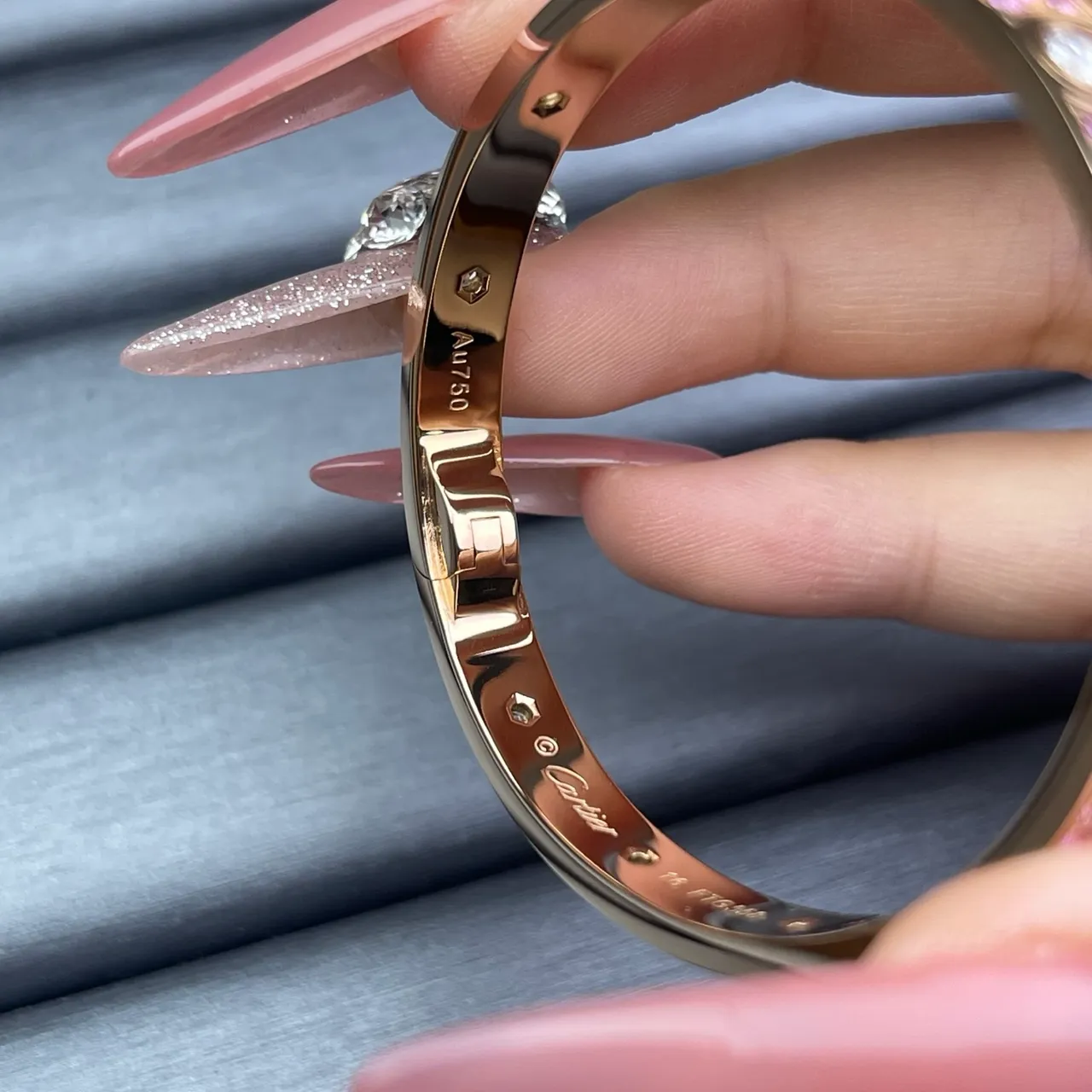 Cartier Juste un Clou Pavé Gemstone Bangle Bracelets