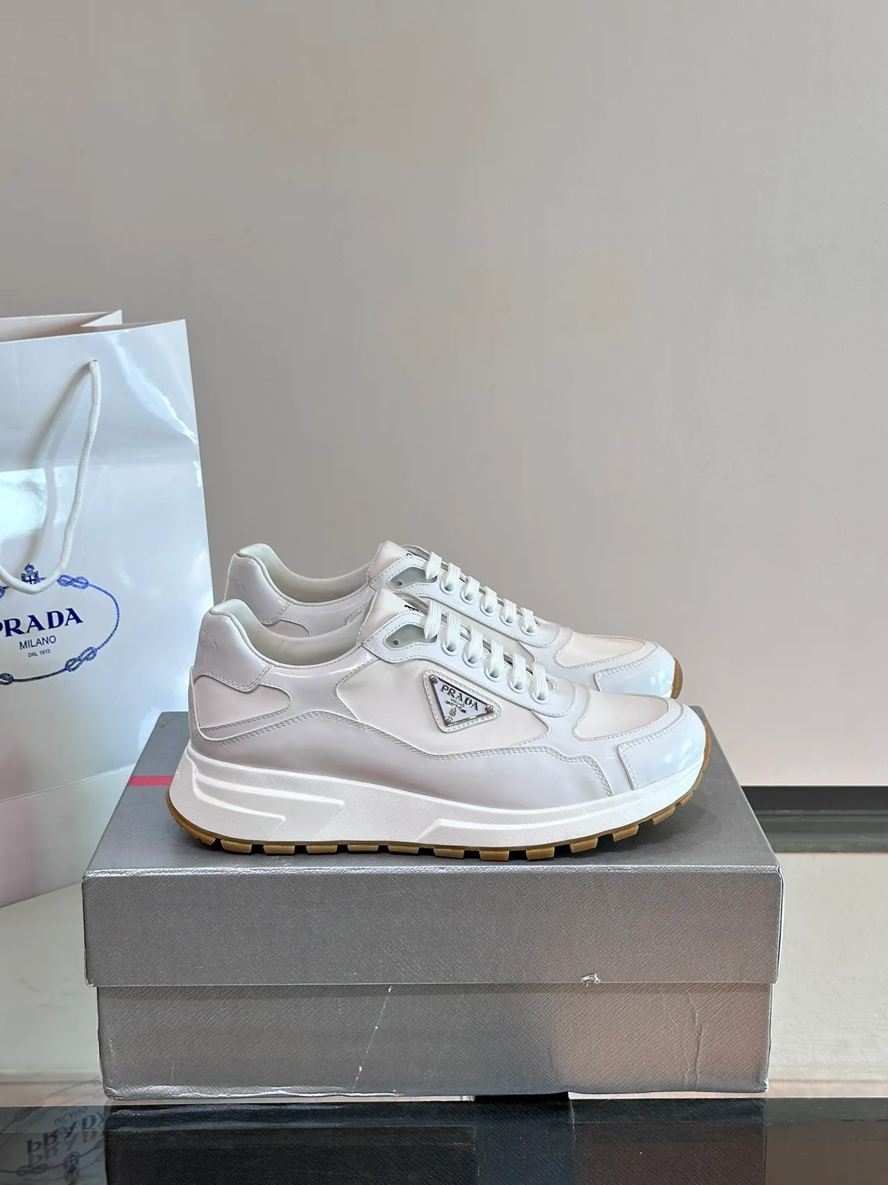 Prada Cloudbust White Panelled Chunky Sneakers