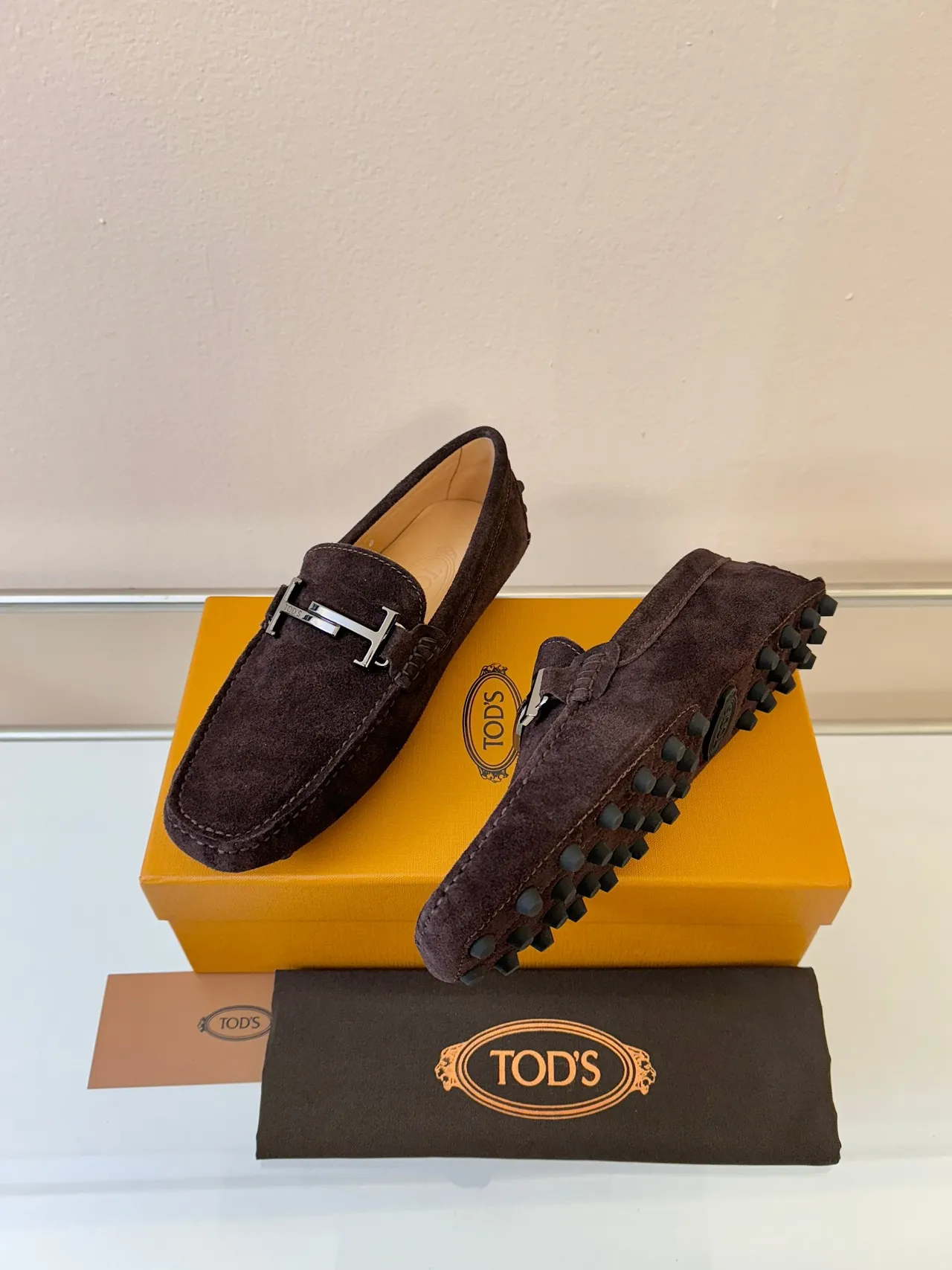 Tod's Gommino Loafer Brown Suede H-Bar Loafers