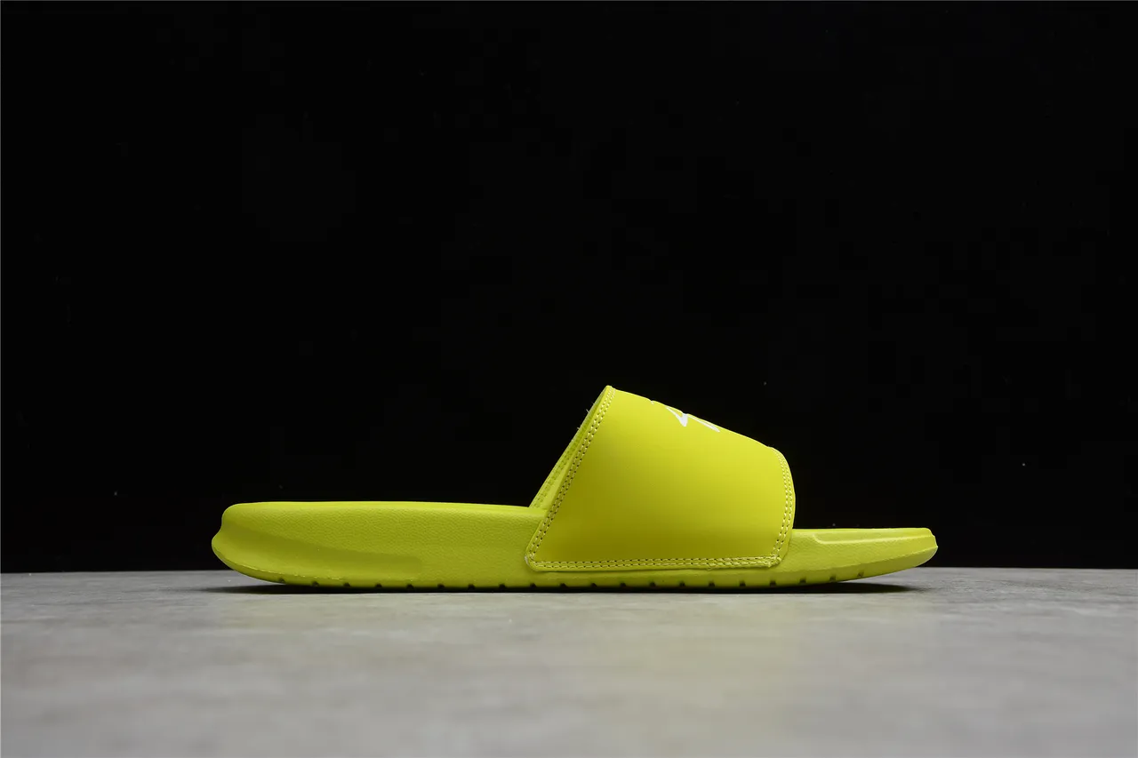 Stussy Stock Logo Lime Green Slippers