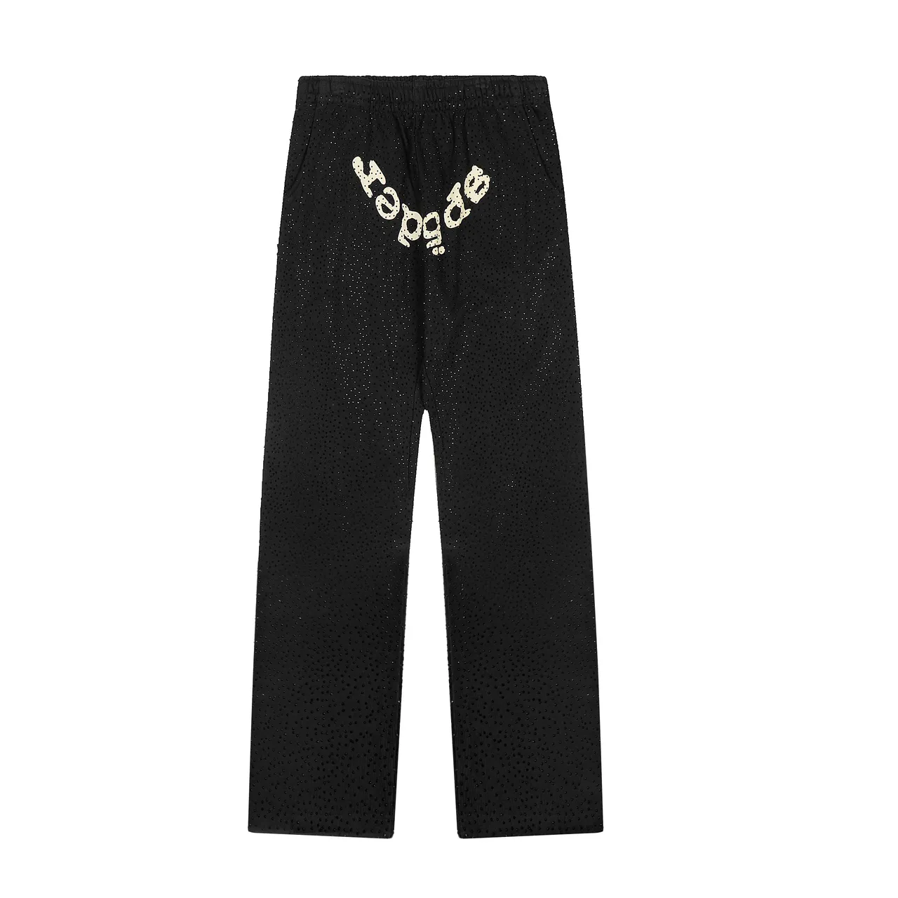 Sp5der Red Perforated Fabric Texture Arched Embroidered Logo Tracksuit