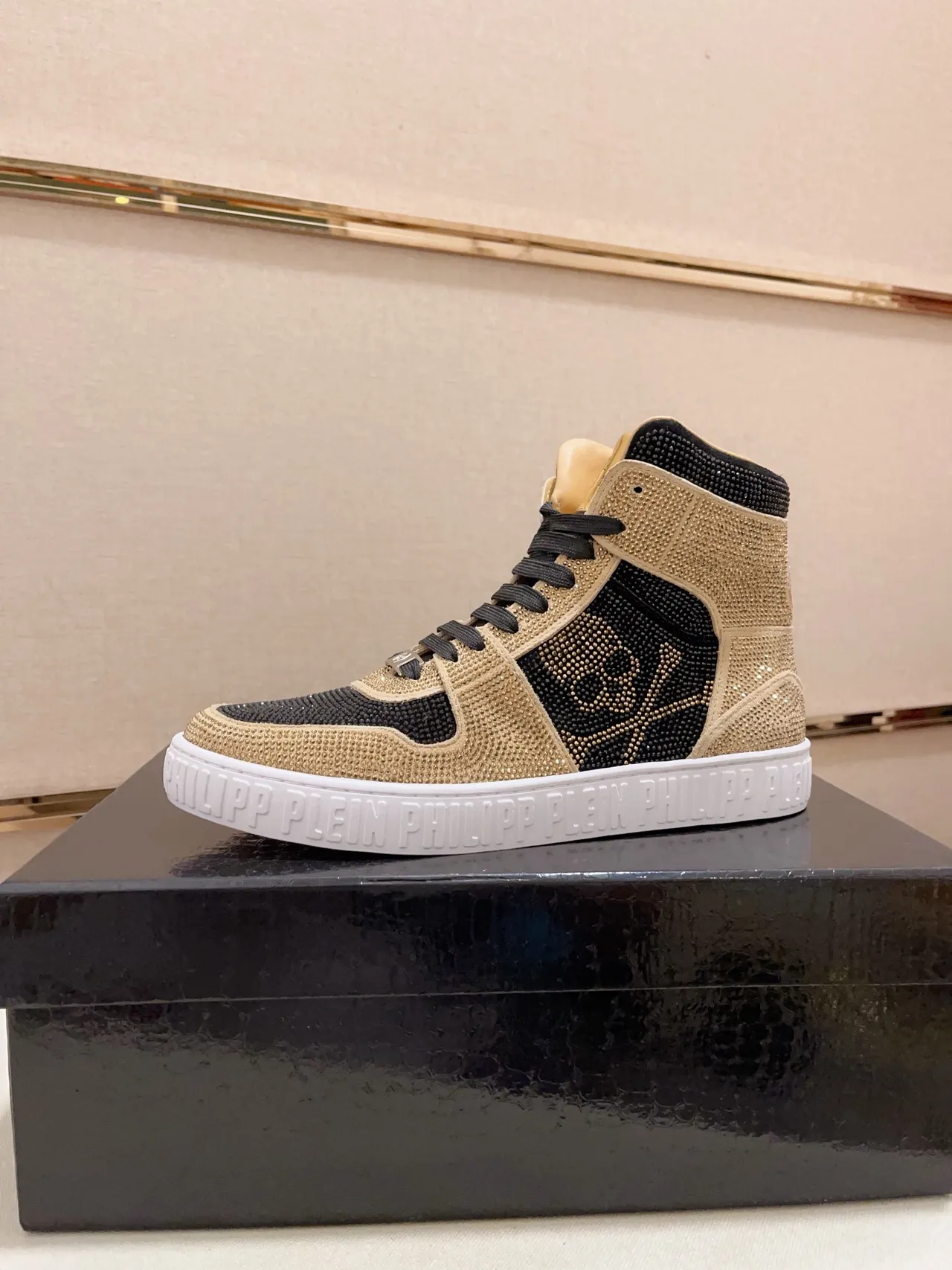 Philipp Plein Crystal Skull High-Top Lifestyle Sneakers